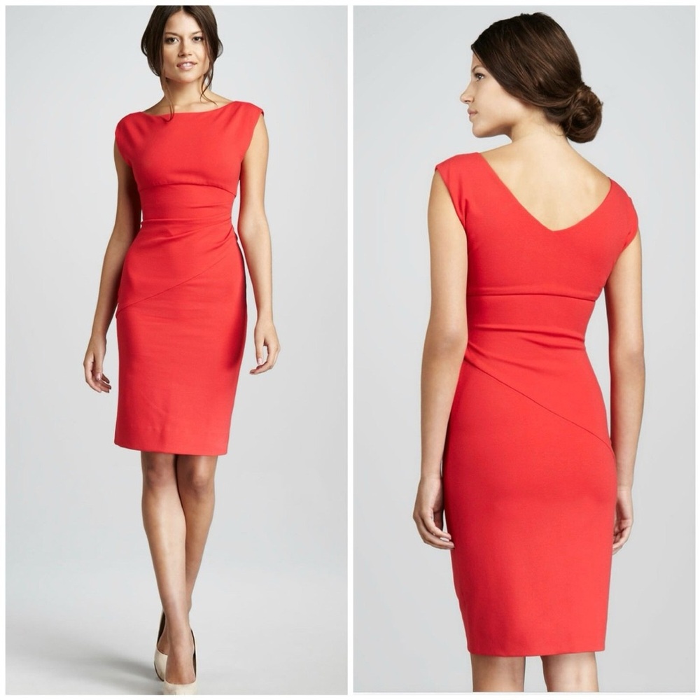 Diane von Furstenberg Jori Cap Dress Women Size 2 Poppy Red